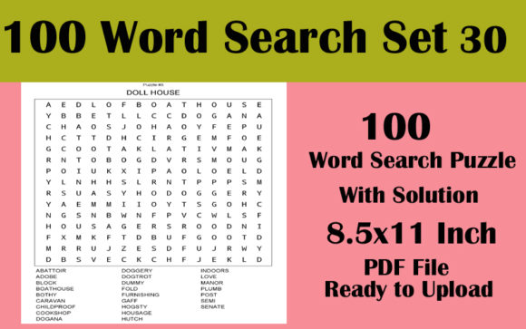 100 Word Search Puzzles for Creative Design