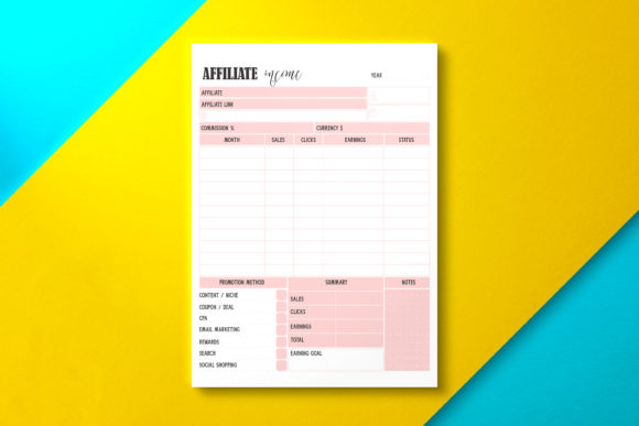 Affiliate Income Planner: A Comprehensive KDP Interior Solution