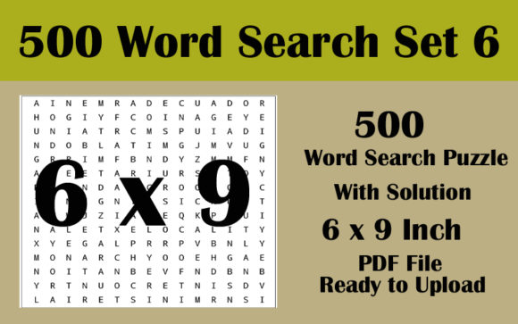 Discover the Joy of 500 Word Search Puzzle 6x9 Inch Volume 6