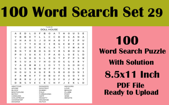 Discover the Perfect Brain Teaser with 100 Word Search 8.5x11 Puzzle KDP Vol 29