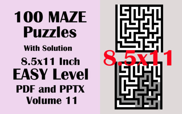 Explore 100 Easy Mazes in 8.5x11 PDF PPTX V 11