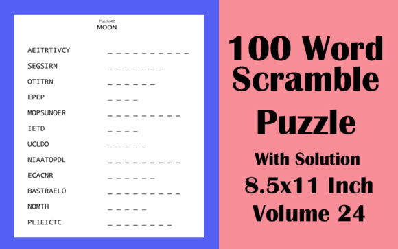 Explore 100 Word Scramble Puzzles in Large Print