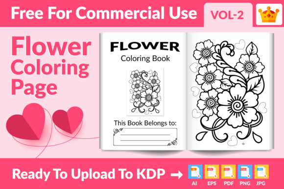 Flower Coloring Page KDP Interior Vol.2: A Creative and Versatile Resource for Your Projects