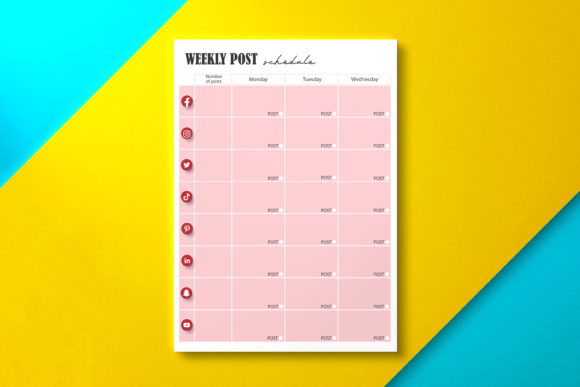 Weekly Social Media Post Schedule for KDP
